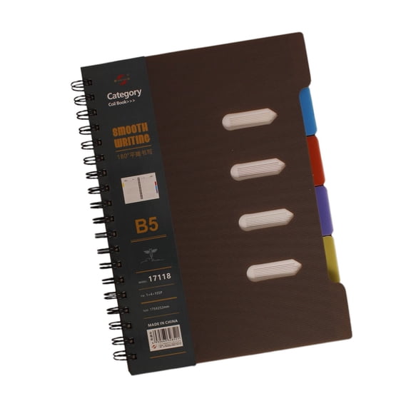 4-Subject Spiral Notebook with Plastic Dividers, Durable Cover, Smooth Paper for Organized Note-Taking