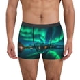 thumbnail image 1 of Balery Northern Lights Calzoncillos bóxer para hombre, ropa interior de algodón suave y transpirable con cinturilla de nailon-Large, 1 of 5
