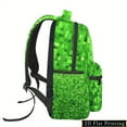 thumbnail image 6 of 1pc Green Pixel Print Backpack Adjustable Straps, Foldable Design, 2D Flat Printing, Casual Style for Daily Commute & Travel, Backpack for Travel, Commuter Bag, Abstract , Durable Zipper Cl, 6 of 8
