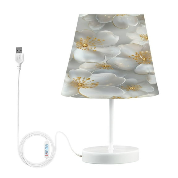 BZSMCE Table Lamp Creative White Blossom Simple Pattern Night Light