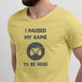 thumbnail image 2 of Greenyef Graphics I Paused My Game to Be Here Gamer Gift Funny Tee Men's T-Shirt Style-27 (Cornsilk & Dark Gray, Large), 2 of 6