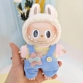 thumbnail image 5 of Ropa para muñecas Labubu de 17 cm con colgante de macarrón con latidos del corazón, camiseta con botones, pantalones con tirantes, ropa de repuesto, regalo para niños, 5 of 5