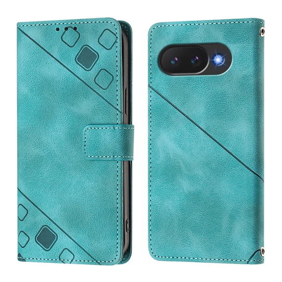 Soft skin-feel embossed PU leather Phone Case For Google Pixel 10a, Flip Cover with Card Holder, Kickstand, Magnetic Closure.S04
