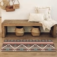 thumbnail image 4 of Boho Blue Pixel Ethnic Pattern Bathroom Rugs Mat,Non Slip Microfiber Bathroom Rug,Rubber Backing,Soft Bathroom Mats for Bathroom Floor,Tub and Shower,47x17in(120x43cm), 4 of 5