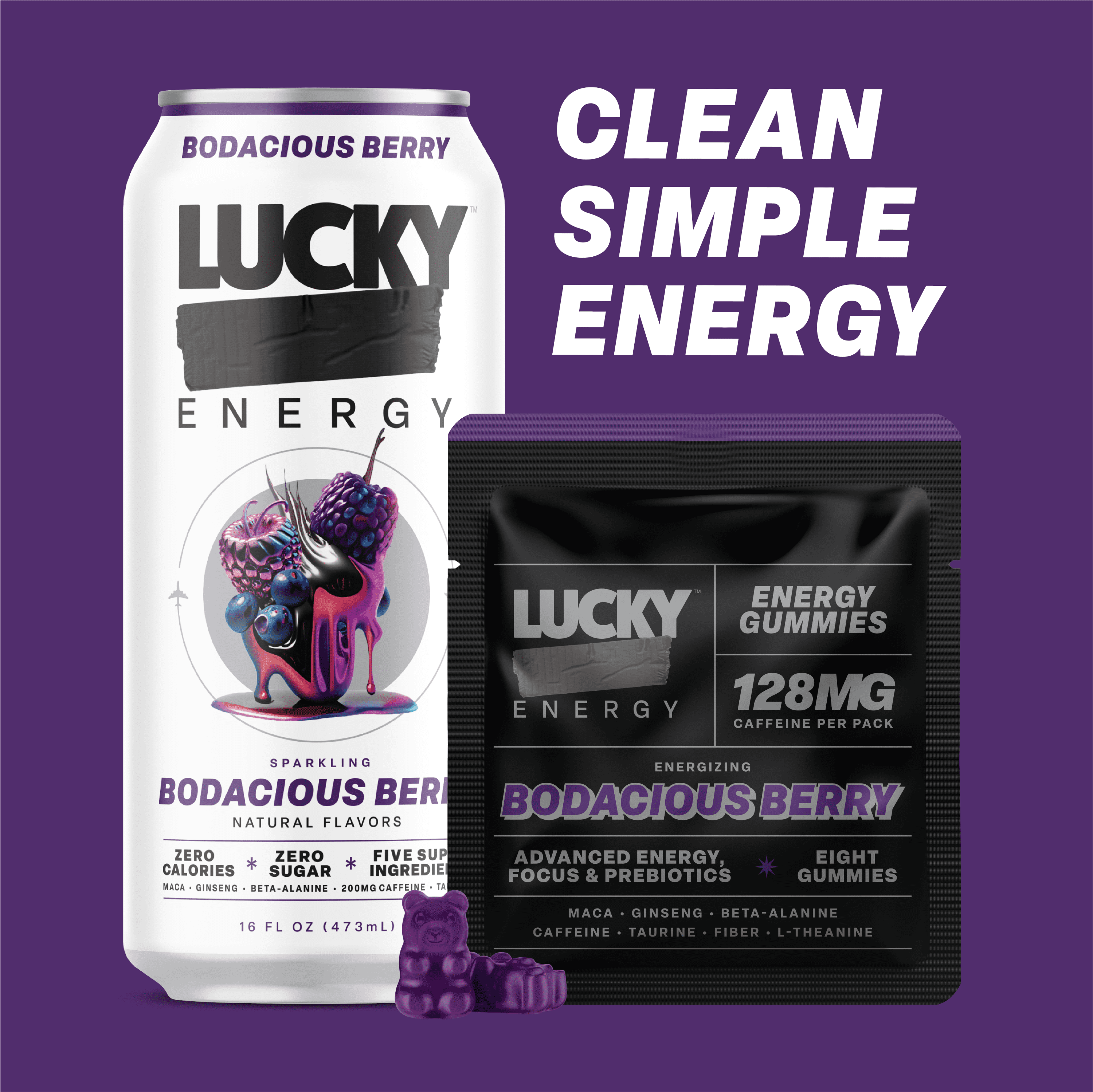 Lucky Energy Bodacious Berry 10 Pack Gummies