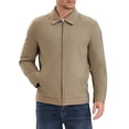thumbnail image 4 of CHAQUETA CASUAL CON FORRO DE LARGO MANGA Y SOLAPA PARA HOMBRE INSPIRAR CHIC, COLOR SÓLIDO, CIERRE COMPLETO, TALLA XL, CAQUI, 4 of 6
