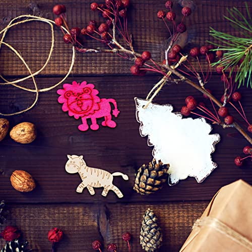 Wooden Craft Shapes 100pcs Wooden Animal Cutouts Unfinished Animal Pieces Mini Wood Animal Embellishments DIY Craft Wild Forest Animal Slices Wood Ornaments for Home Decorations