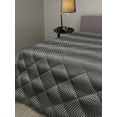 thumbnail image 2 of Crazy Art Down Alternative Comforter, Grid Inspired Continuing Pattern of Polygonal in Monotone, Microfiber Quilt for All Season, 5 Sizes, Eggshell Charcoal Grey, by Ambesonne, 2 of 3