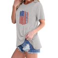thumbnail image 1 of Pntutb Hauts Grande Taille Liquidation T-Shirt à Manches Courtes à Col Rond pour Femmes avec Imprimé de Drapeau à la Mode Rabais, 1 of 4