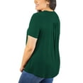 thumbnail image 5 of FOLUNSI Womens Plus Size Tops Short Sleeve Shirts Blouses Lace Pleated Tunic Tops M-4XL, 5 of 6