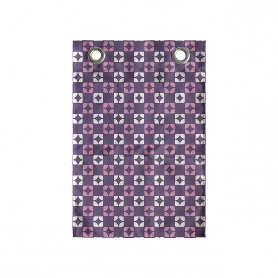 Vintage Hanging Pocket Organizer, Abstract Retro Inspired Simplistic Pattern with Squares Print, Printed Polyester Storage Bag with Pockets, 14" x 20", Purple Pale Pink
