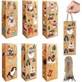 thumbnail image 1 of LOKIPA Christmas Kraft Paper Wine Bottle Gift Bags, 12 Pcs Xmas Gift Bags for Christmas Gifts, 1 of 2