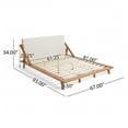 thumbnail image 2 of Noble House Charleston Fabric Upholstered Acacia Wood Bed, 2 of 10
