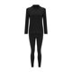 thumbnail image 4 of Gibobby Ropa interior deportiva Conjunto de ropa interior térmica de manga larga con cuello medio para mujer, de doble , , cálido, de Color sólido, parte inferior delgada（Negro， L), 4 of 5