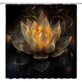 thumbnail image 3 of Lotus Shower Curtain Black and Gold Spa Zen Spiritual Golden Floral for Women Men Waterproof Polyester Fabric Bathroom Bathtub-72"W x 86"L (Pack of 1), 3 of 7