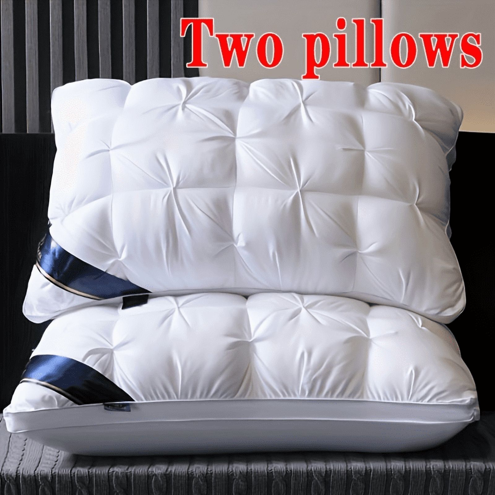 2 sets of luxury five-star hotel quality pillows | White appearance | Deep sleeping neck support  year-round non collapsing core material | Machine washable bedroom/RV bedding
