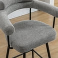 thumbnail image 5 of Zesthouse 26.7" Swivel Counter Stools Set of 2, Linen Upholstered Bar Stools with Back and Metal Legs, Modern Counter Height Chairs for Kitchen Island, Gray, 5 of 14