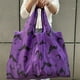 thumbnail image 4 of Large Capacity Purple Bats Pattern Handbag Lightweight Foldable Shopping Bag, 4 of 6