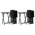 thumbnail image 1 of PJ Wood Folding TV Snack Tray Table Desk Stand, Black (10-Piece Set), 1 of 10