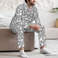 thumbnail image 7 of Daiia Snake for Men's Long-Sleeved Pajama Set – Soft & Comfortable Sleepwear Button-Up Pajamas Cozy Lounge Wear-XX-Large, 7 of 7