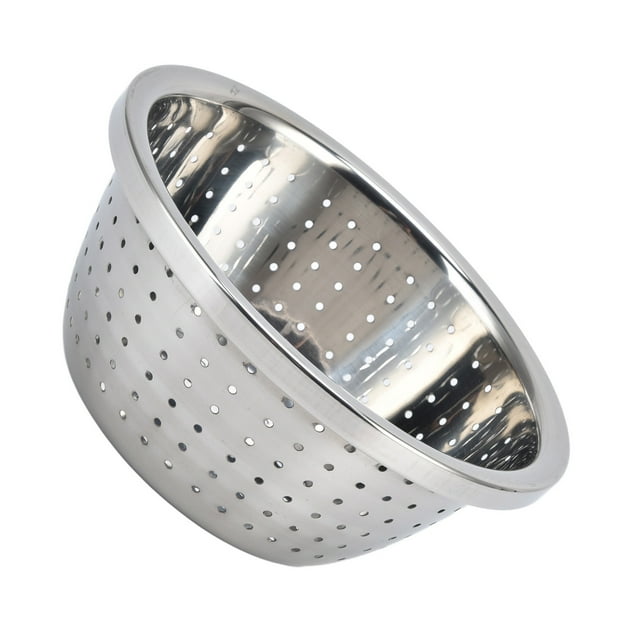 Stainless Steel Colander, Multifunction Kitchen Strainer With Drain Holes Durable Vegetable Washing Basket For Kitchen Household