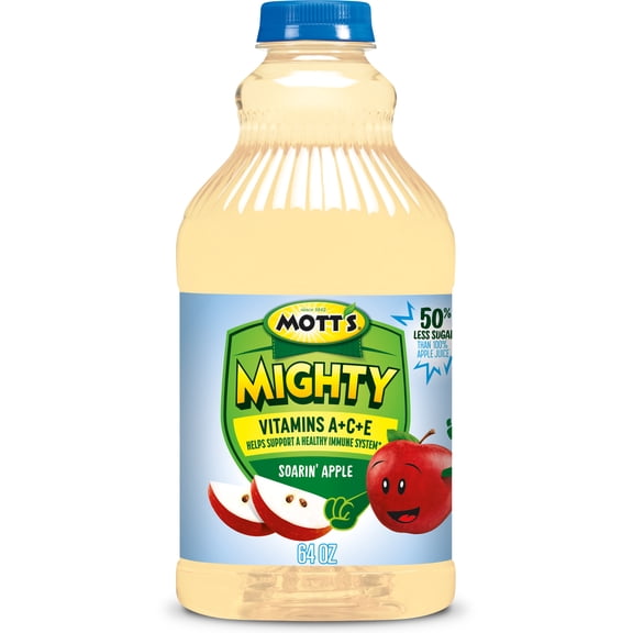 Mott's Mighty Soarin' Apple Juice, 64 fl oz, Bottle