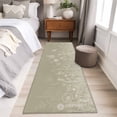 thumbnail image 4 of Kitchen Runner 2 x 6 Ft, Green Brown Wildflowers Non-Slip Residential Carpet, Modern Floral Butterfly Plant Indoor Crawling Mats Runner Rugs for Living Room/Dining Room/Bedroom, 4 of 8