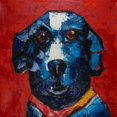 thumbnail image 1 of Chien - Dos Rouge Peint à la Main sur Toile, 1 of 1