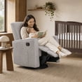 thumbnail image 3 of Evolur Raleigh Nursery Glider Recliner and Rocking Chair in Light Gray, 360° Swivel Motion, Multiple Recline Positions, Easy to Clean, FSC and Greenguard Gold Certified, 3 of 9