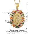 thumbnail image 3 of Religious Christian Jewelry Supplies 14K Yellow Gold Cubic Zirconia Saint Virgin Mary Charms Pendants, 3 of 6