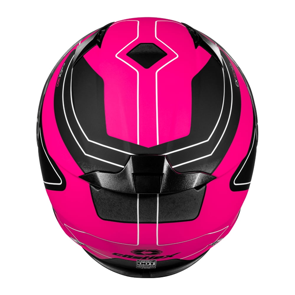 Castle X, 35-9188, Youth Full Face Helmet - Single Lens - DOT Approved - CX360 - Matte Pink Glo/Black - X-Large