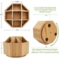 thumbnail image 4 of Dousy Bamboo Pen Holder Organizer Desktop Pen Box, 360-Degree Rotating Pencils Holder Stand Art Supply Desk Organizer, 4 of 5