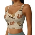 thumbnail image 2 of Goofa Cartoon Squirrel Printed Sports Bras for Women, High Impact Running Bra Workout Crop Tank Tops Longline Sports Bra Push up-Small, 2 of 9