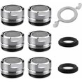 thumbnail image 1 of Aireador de grifo M24, aireador de grifo de ahorro de agua de 6 piezas con filtro de acero inoxidable y ABS, incluye 8 juntas y 1 llave de aireador cromada para lavabo de baño y grifo de cocina, 1 of 5