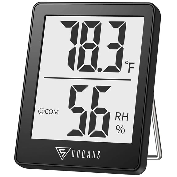 Digital Hygrometer Indoor Thermometer Humidity Meter Room Thermometer with 5s Fast Refresh Accurate Temperature Humidity Monitor for Home, Bedroom, Baby Room, Office, Greenhouse, Cellar (Black)