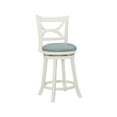 thumbnail image 4 of Powell Sawyer Counter Stool, 24" Seat Height, Cream Finish with Sky Blue Fabric, 4 of 12