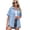 Light Blue, variant on Women's Spring Denim Shirt Short Sleeve Blouses Tops Womens Casual Buttons Jeans Shirt Size S-XL