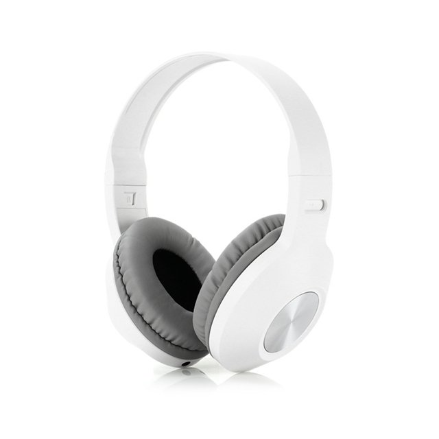 Injueey Auriculares inalámbricos con montaje en la cabeza, ligeros, cómodos, estables, plegables, ajustables, accesorio de Audio para Cables de audio/vídeo Blanco