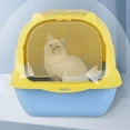 thumbnail image 3 of tredstone Pet Litter Tray Enclosed Potty Toilet Small Animals Hooded Cat Litter Box Yellow, 3 of 7