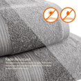 thumbnail image 5 of 6 Piece Oversized Fade resistant Towel set,  Cotton towels for bathroom, soft and absorbent, 2 Bath Towels, 2 Hand Towels and 2 Washcloths bathroom towel set, Gray, 5 of 5