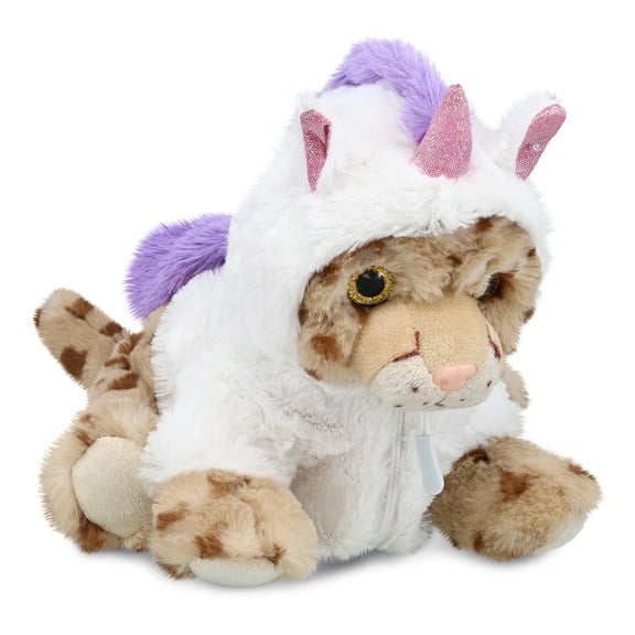DolliBu Squat Cheetah Unicorn Plush Stuffed Animal Toy - Super Soft Cheetahcorn Dress Up with Removable Plush Unicorn Outfit, Cute Fantasy Wildlife Gift - 12.5 Inches