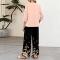 thumbnail image 7 of Womens Lounge Sets 2 Piece Vacation Outfits Button V Neck 3/4 Sleeve Top and Palazzo Pants Suit Elegant Beach Wear, 7 of 7