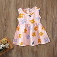 thumbnail image 4 of LAICAIW Robe d'Été Fine Sans Manches à Col Rond Imprimé Mode Mignon pour Filles Robe de Princesse Robe de Noël pour Tout-Petits Filles (Orange, 80), 4 of 7