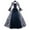 Navy, variant on Patlollav New 2024 Long Sleeve Dresses for Women Plus Size Vintage Gothic Court Collar Patchwork Bow Dress
