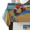 thumbnail image 3 of Coastal Santa Christmas Tablecloth Rectangle Table Cloth 52x70 , Waterproof Tablecloth Outdoor Table Cloth, Blue Xmas Beach Seaside Washable Table Cover for Kitchen Dining Party, 3 of 8