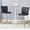 Black,Silver, variant on Ciphrias Bar Stools Set of 2, Black PU Leather Upholstered Counter Height Chairs with Backrest Footrest Metal Legs for Kitchen Island Bar