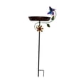 thumbnail image 2 of Comedero para pájaros, cuenco para baño de pájaros, adorno de jardín con estaca, cuenco de agua de hierro, baño de pájaros de metal para decoración de Mariposa, 2 of 8