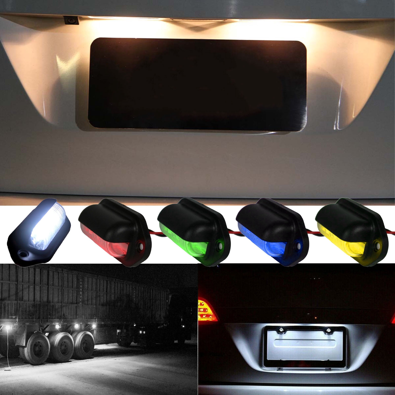 2 pcs LED License Plate Lights Convenience Courtesy LED Light Waterproof 12v 24vDC for Truck Trailer Van Auto RV Boats Step Courtesy Dome Cargo Under Hood Light