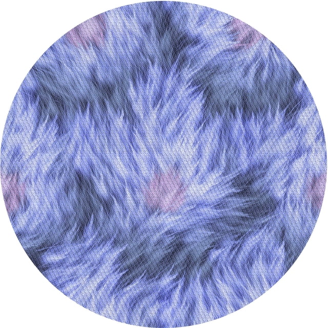 Ahgly Company Indoor Round Patterned Day Sky Blue Area Rugs, 5' Round