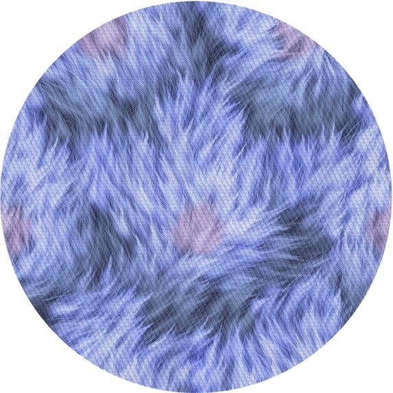 Ahgly Company Machine Washable Indoor Round Transitional Day Sky Blue Area Rugs, 6' Round